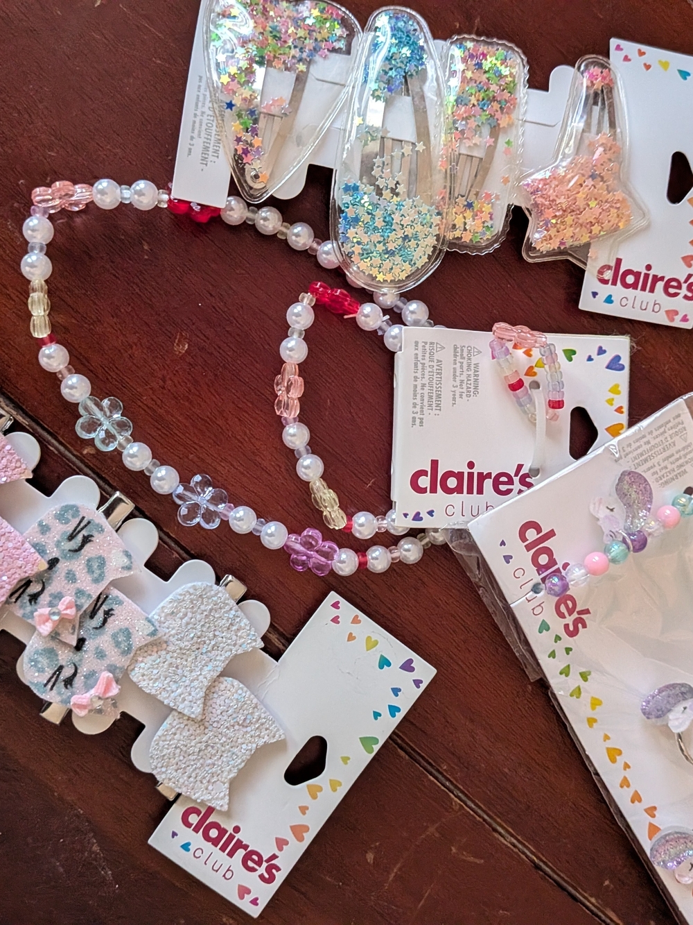 Claire's Pastel Beaded Hair Clips & Accessories Set